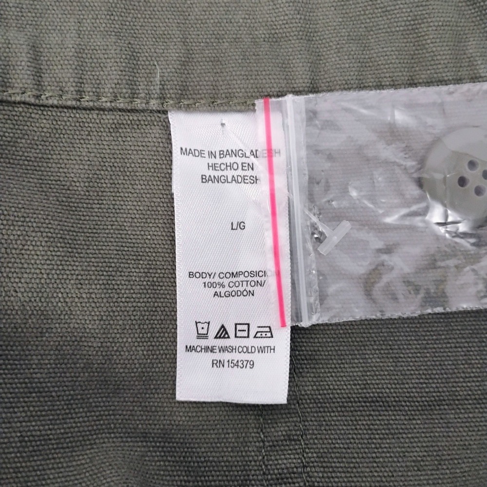 Aeropostale Womens L Utility Cargo Pants Olive Green Y2K Mid Rise Straight Leg L - Picture 7 of 7